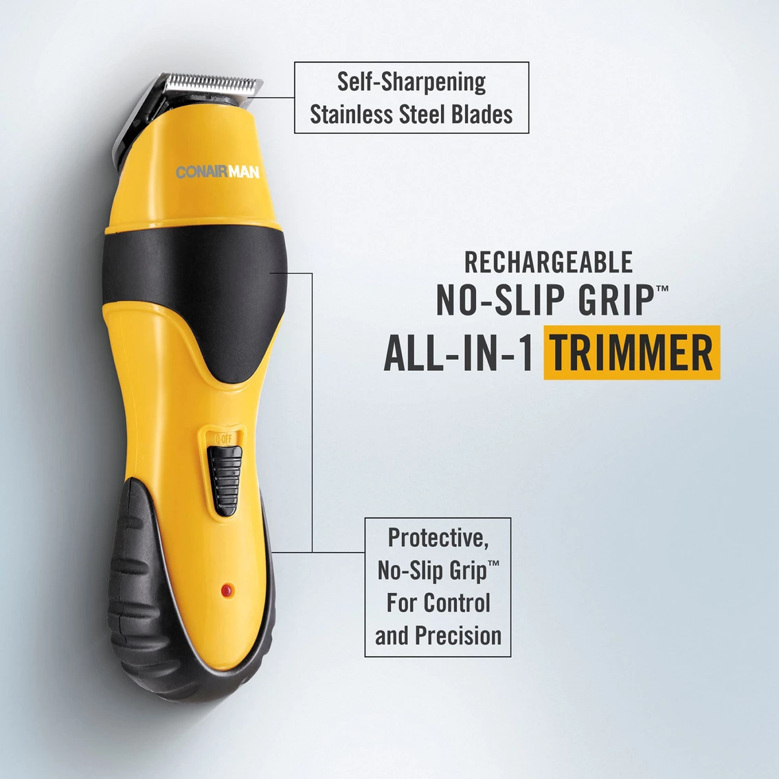 Budget π ConairMAN No-Slip Grip All-in-One Trimmer β - Image 3