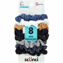 Deals 🌟 Scunci Navy Denim Mini Twisters 8 Pk. 😉