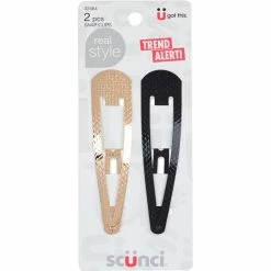 Deals 🎉 Scunci Real Style Metal Textured Snap Clips 2 Ct. ⭐