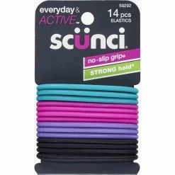 Discount 👍 Scunci NoSlip Grip Gel Evolution Ponytailers Elastics Assorted Colors 14 Pk. 🤩