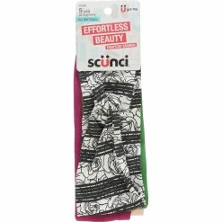 Promo 😍 Scunci Effortless Beauty Wide Stretch Basic Bright Colors Head Wraps 5 Pk. 👏