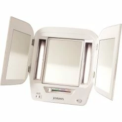 Top 10 🎁 Jerdon Style Jerdon Tabletop Tri Fold Two Sided Lighted Makeup Mirror With 4 Light Settings 🥰