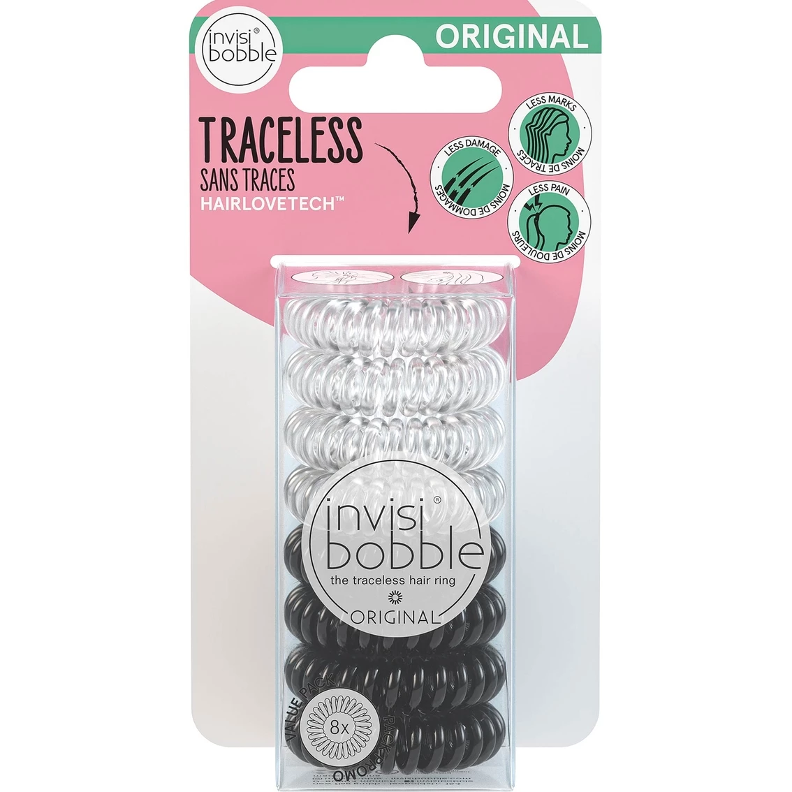 Discount ๐ Invisibobble Original 8 Pc. Hair Tie Set, Clear/Black ๐ฅ