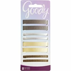 Best Sale 👍 Goody Hair Barrettes, Assorted Metallics, 8 Ct. 👏