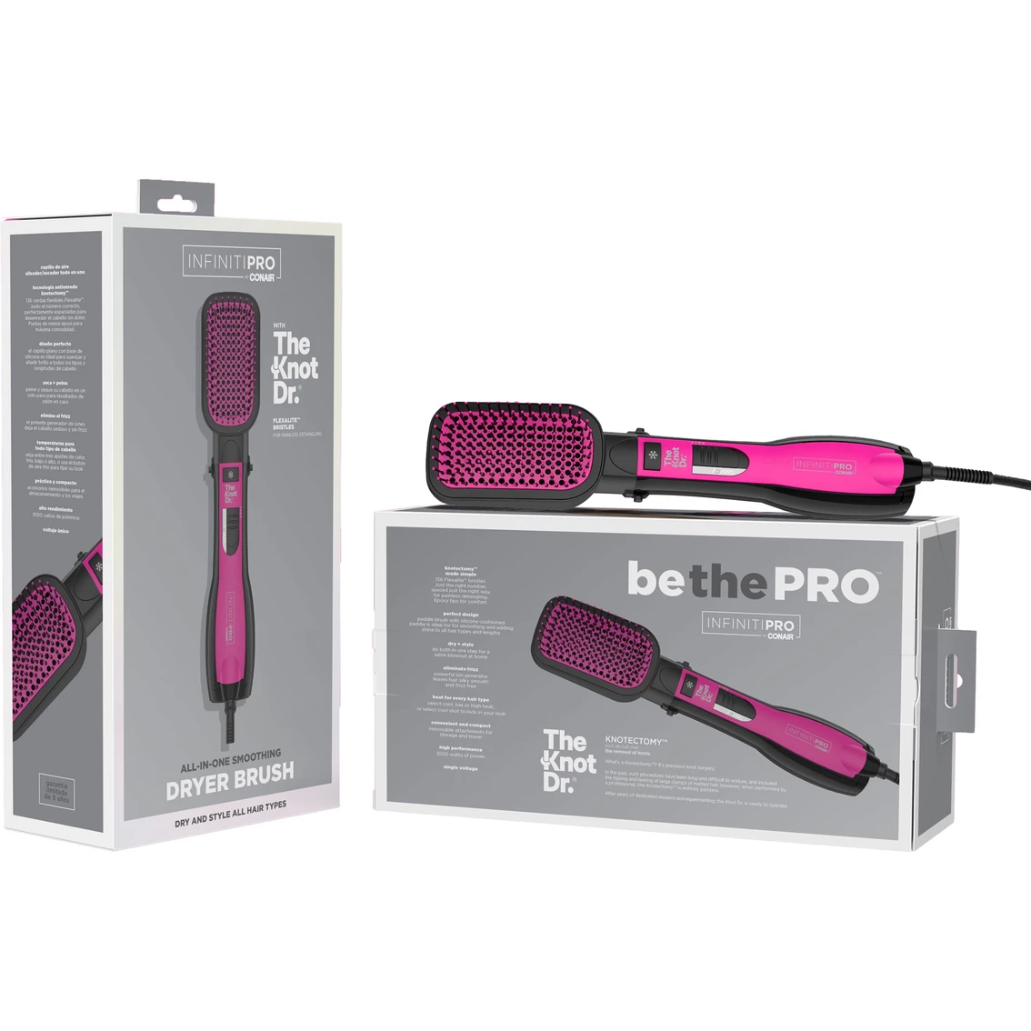 New ๐งจ Conair Infiniti Pro The Knot Dr. Detangling Hot Air Paddle Brush โ๏ธ - Image 5